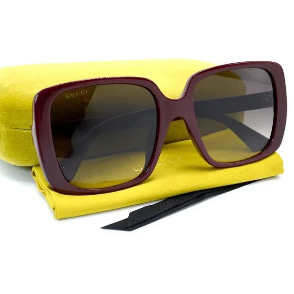 NEW GUCCI GG0632SA 004 BURGUNDY PURPLE LENS AUTHENTIC SUNGLASSES - Picture 6 of 6